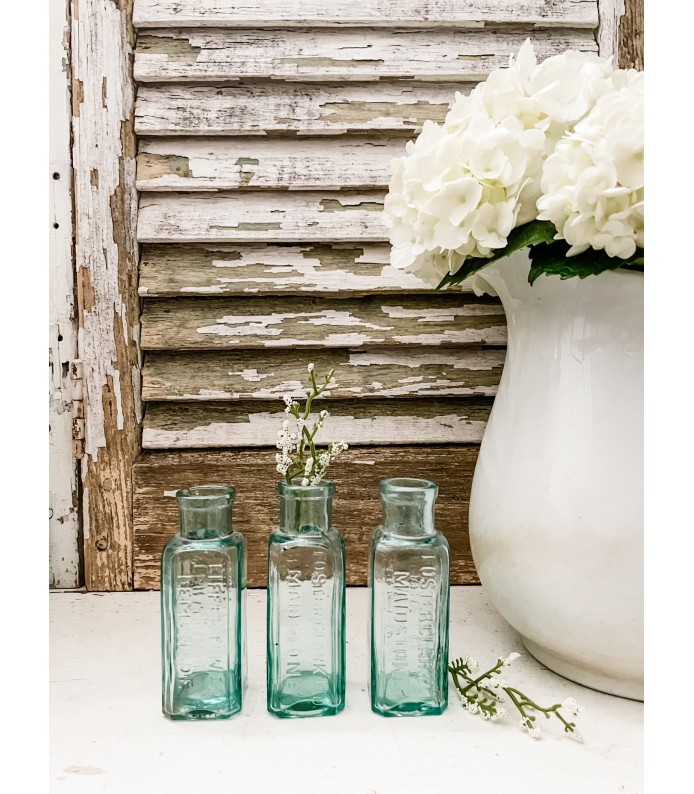 Antique English Aqua Bottles - Eiffel Tower,  London - LTD